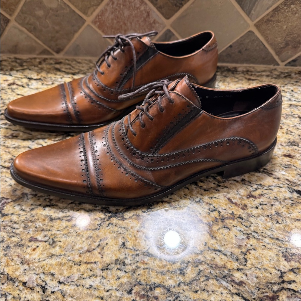 Donald J. Pliner Brown Leather Oxfords - Picture 8 of 8